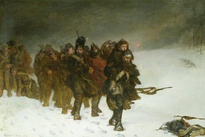 Auf dem Marsch von Moskau, 1873 von Laslett John Pott